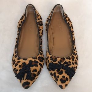 Calf hair J. Crew flats, leopard, 6